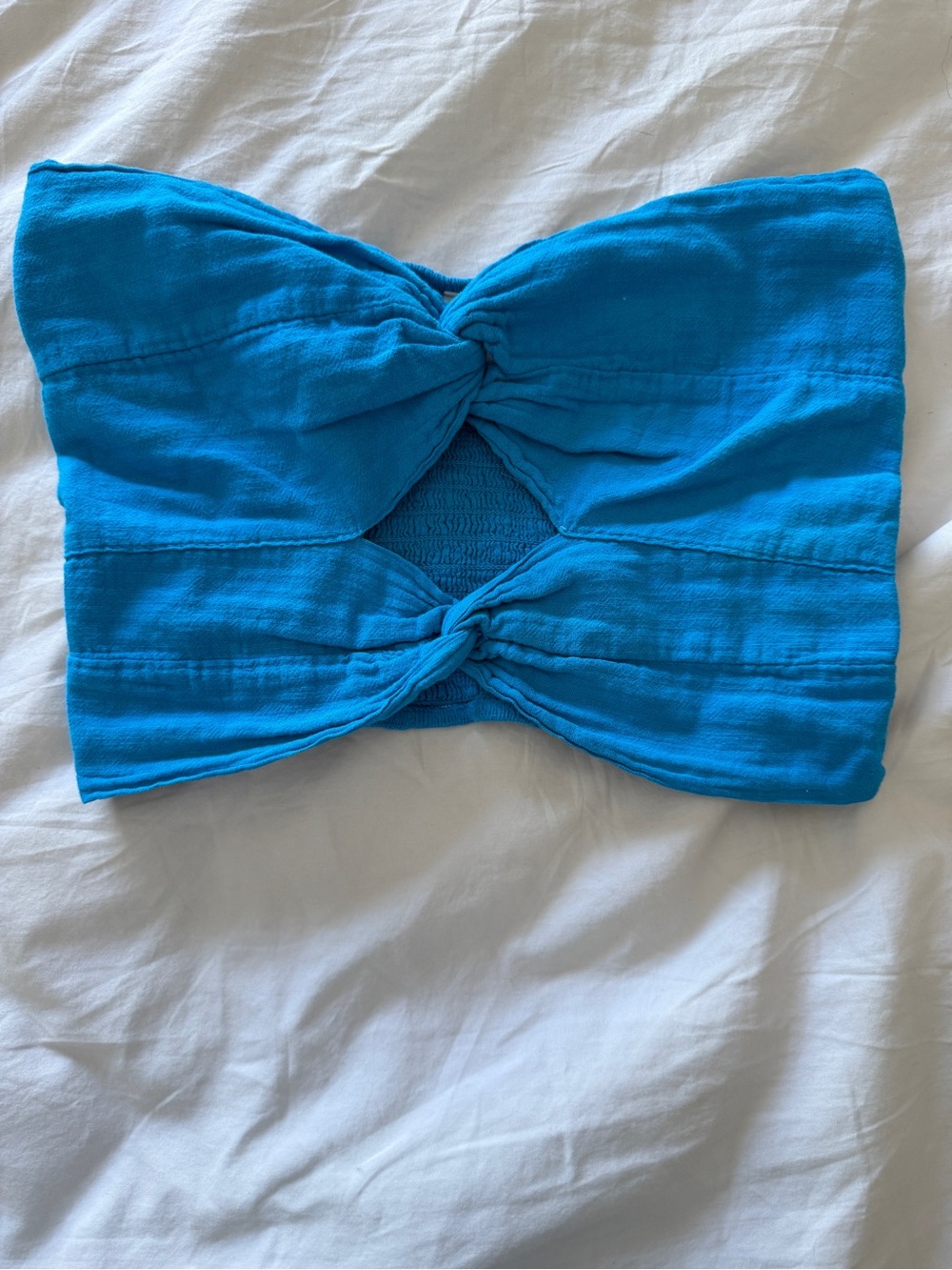 Blanca by Nature Turquoise Smocked Bandeau Top